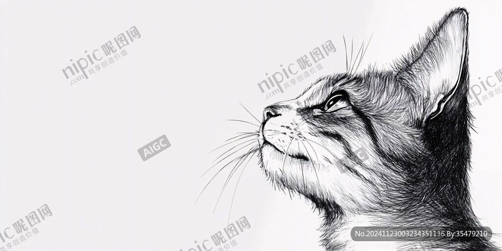 貓咪黑白風(fēng)插畫