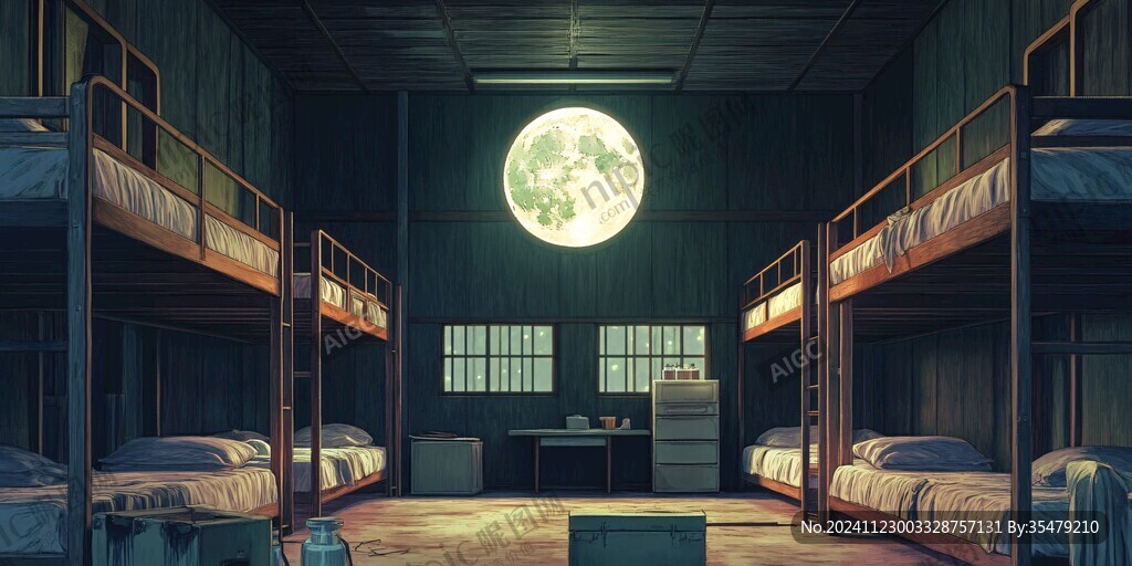 漫畫場景房間夜晚