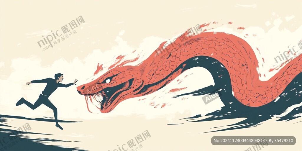 扁平風龍插畫