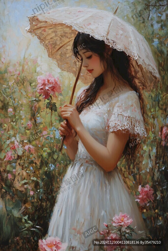 唯美人物油畫