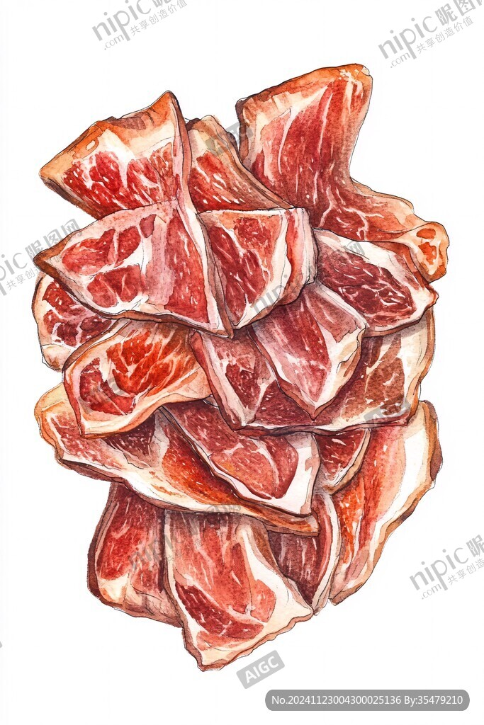 手繪一盤肉