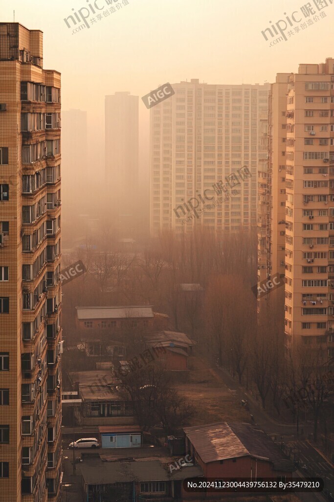 霧霾樓影