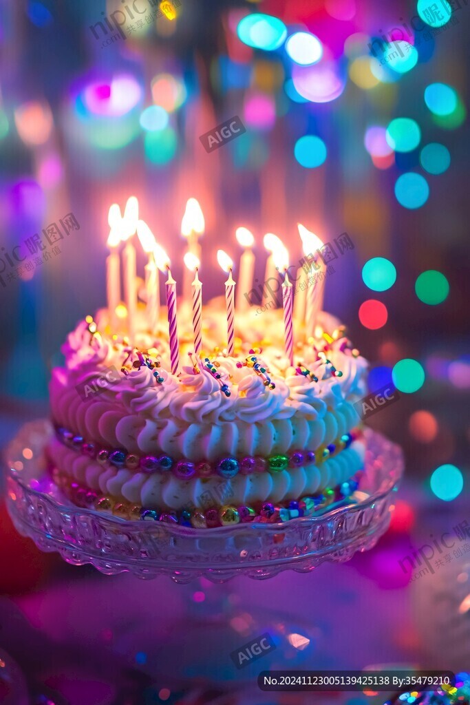生日蛋糕豎構(gòu)圖