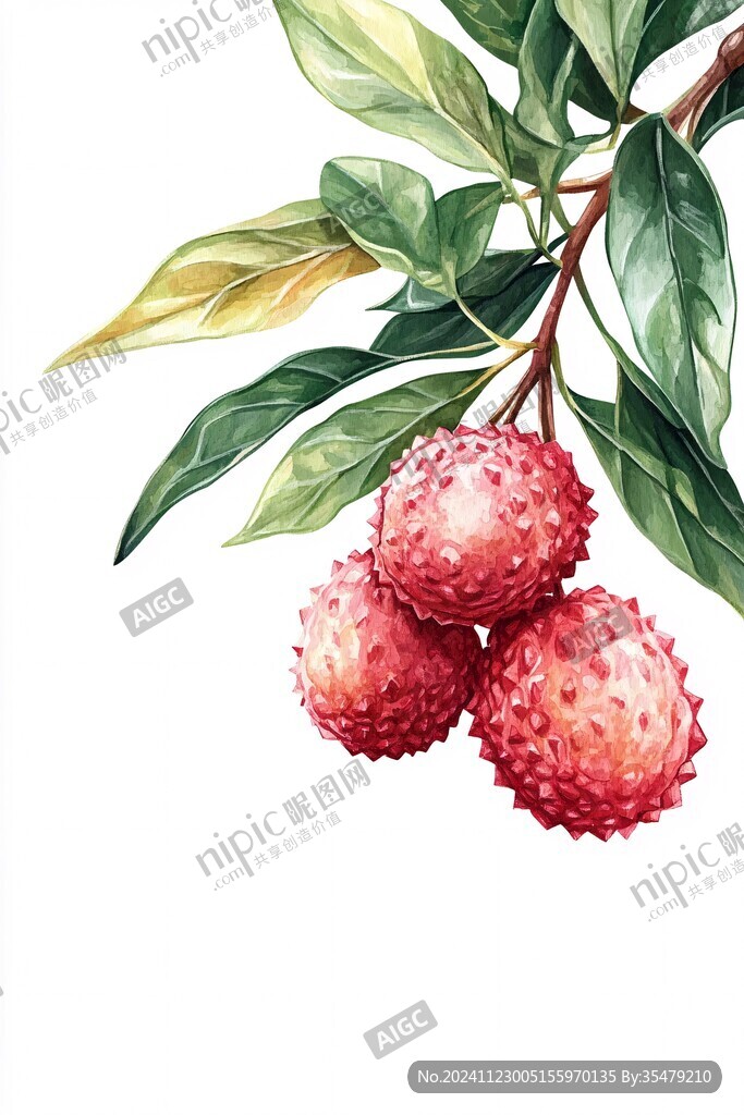 貴妃荔枝插畫