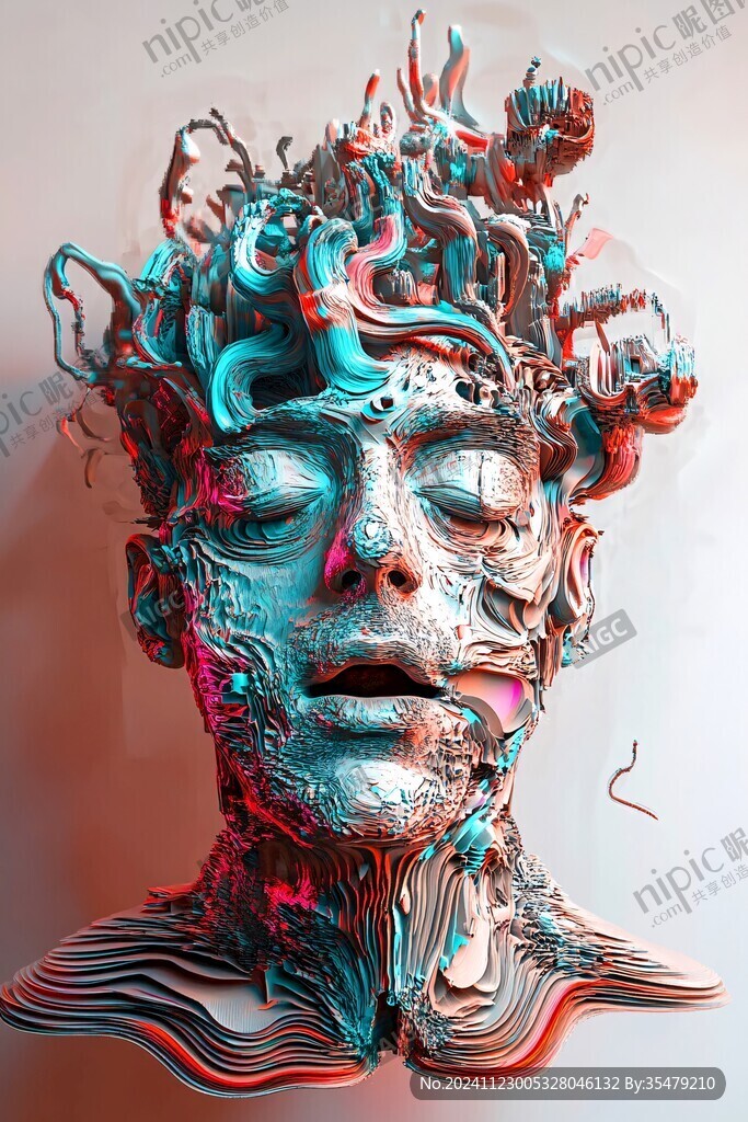 扭曲人像插畫