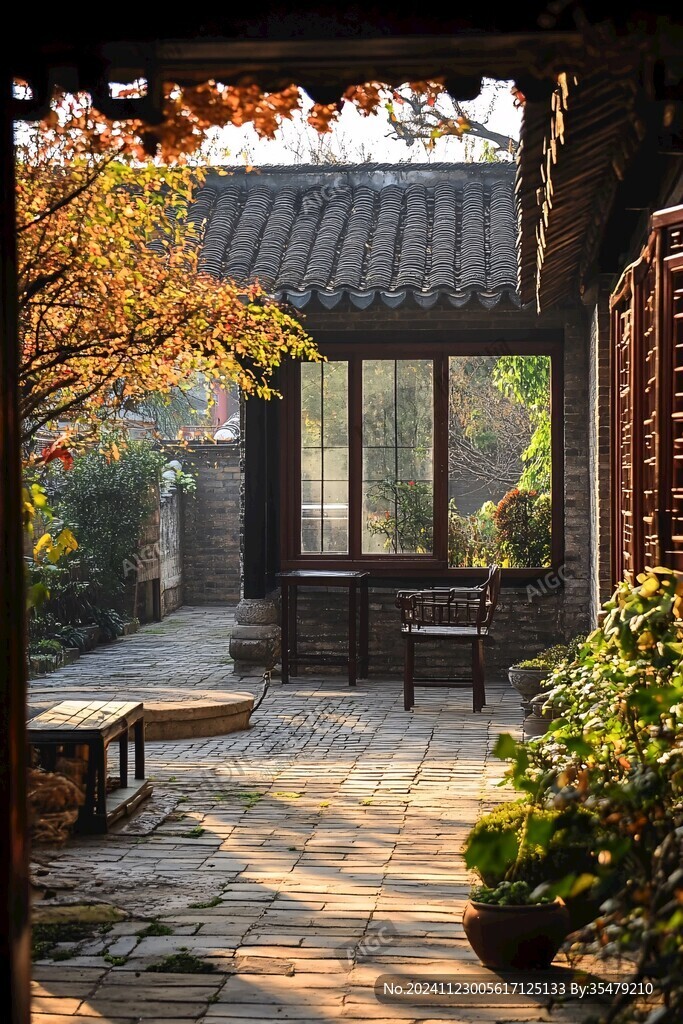 院落秋景