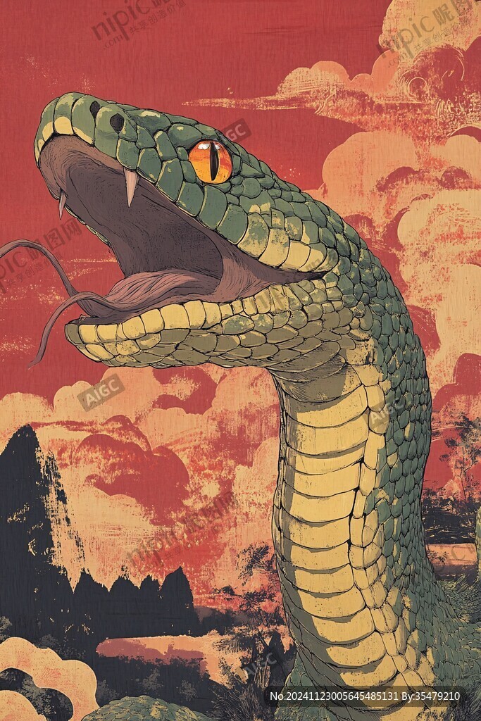 蛇六月插畫