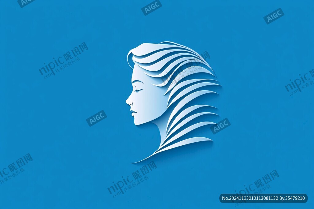 藍(lán)發(fā)女logo設(shè)計