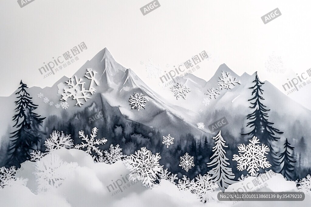 雪景剪紙