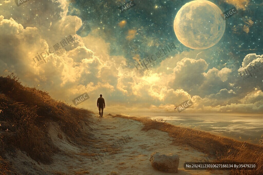 星辰大海男孩背影