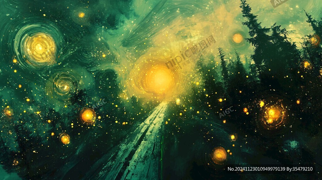 光暈夢幻插畫