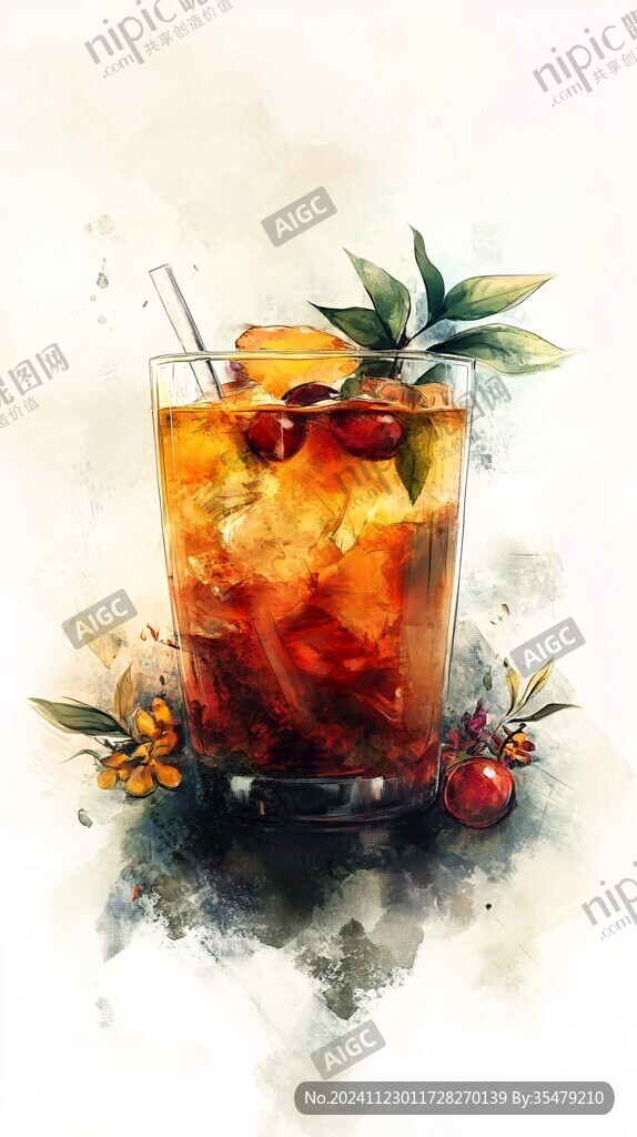 冰飲插畫
