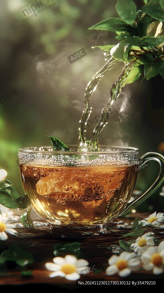 特寫(xiě)花草茶茉莉花4k