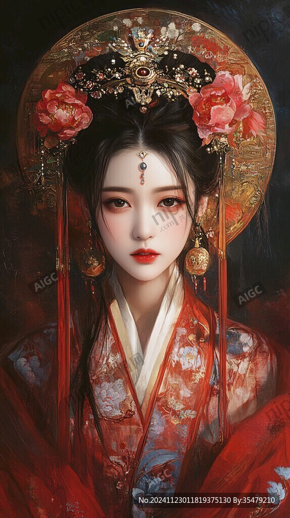 紅衣少女設計古風