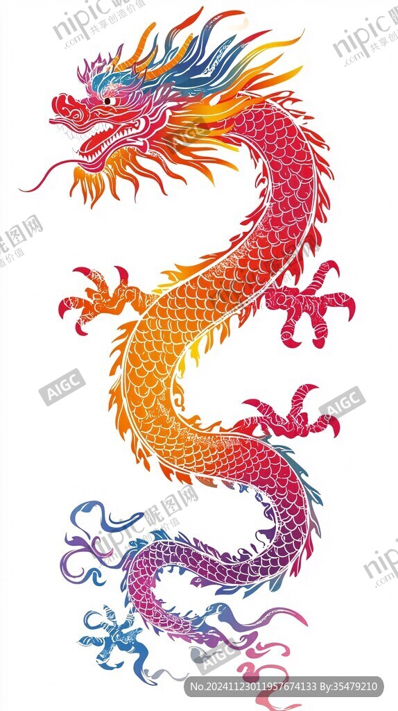 工筆畫龍鳳紋工筆畫龍