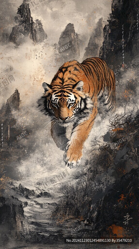 猛虎出山插畫