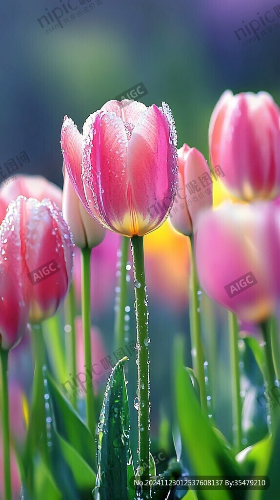 郁金香花瓣水珠
