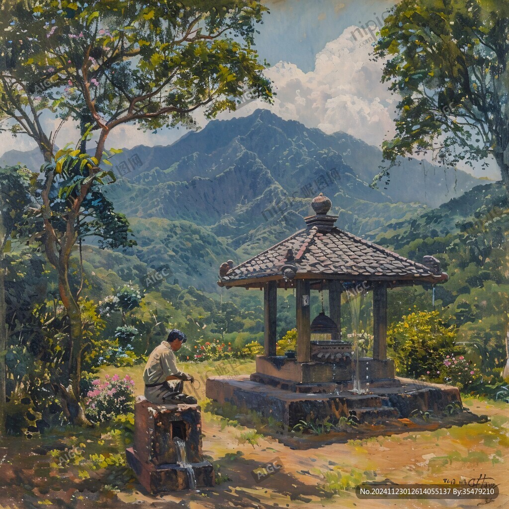 涼亭油畫(huà)