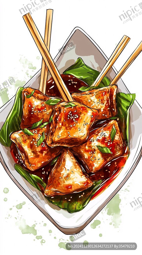 腐乳排骨食物插畫