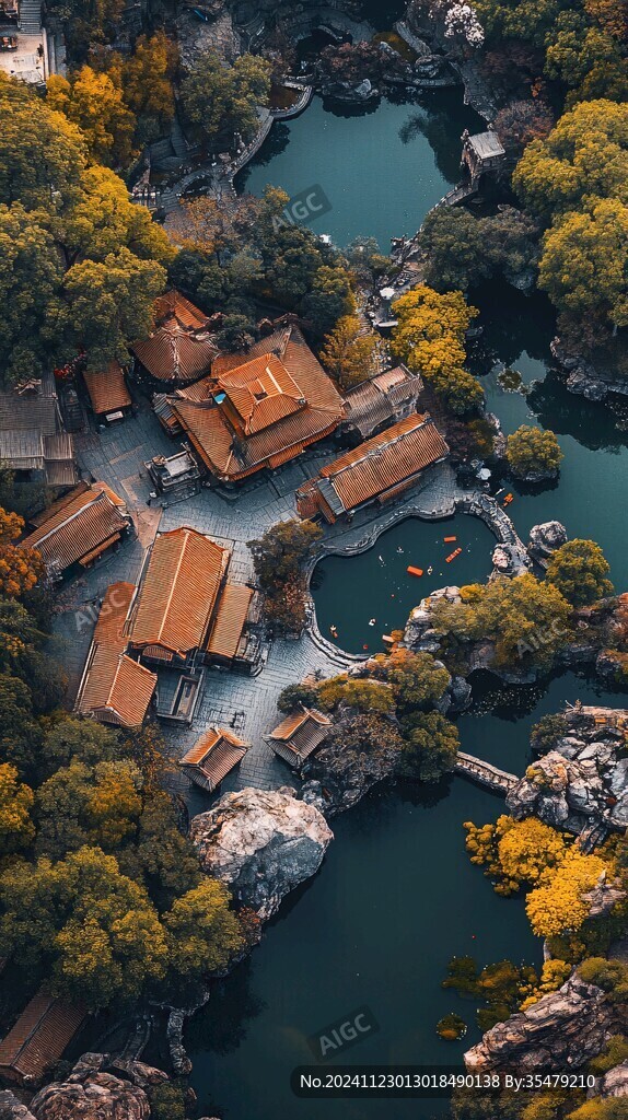 航拍孟府流蘇