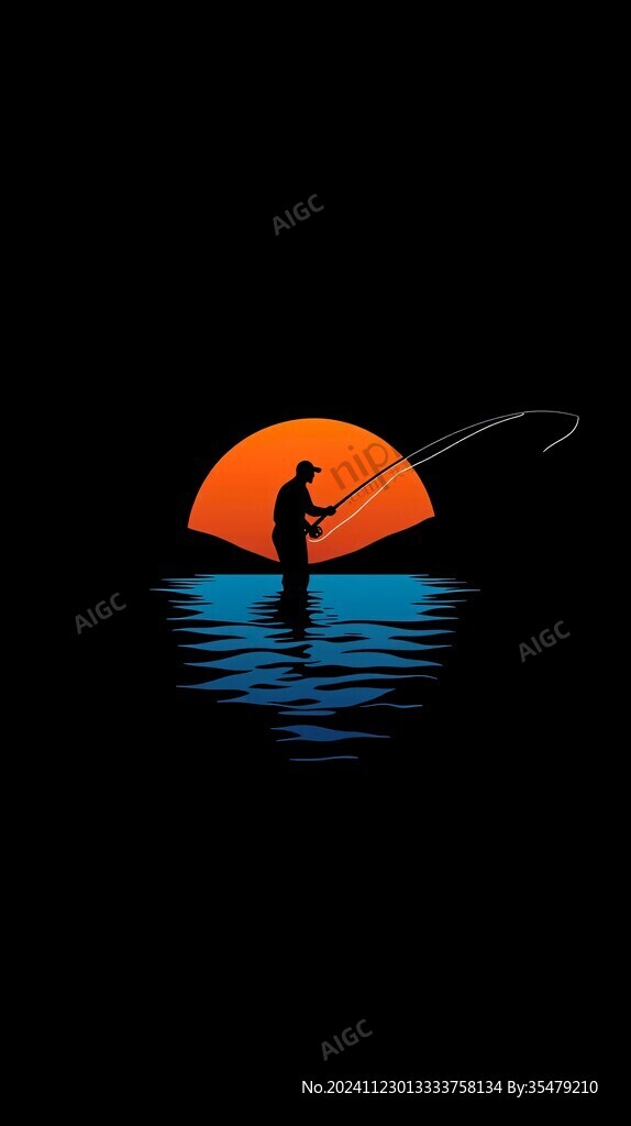 釣魚人剪影