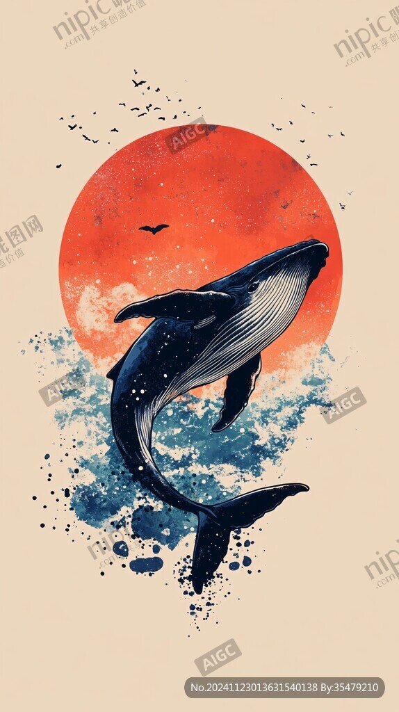 座頭鯨插畫