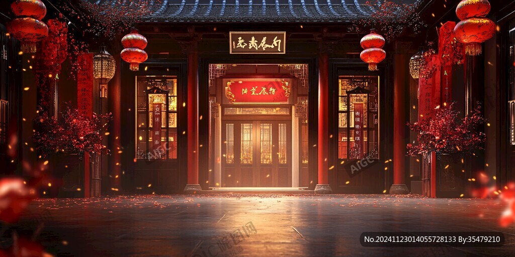 古風(fēng)餐廳大門(mén)