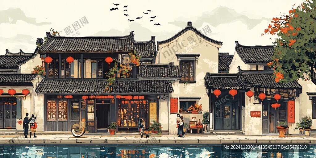 同里插畫宣傳素材背景