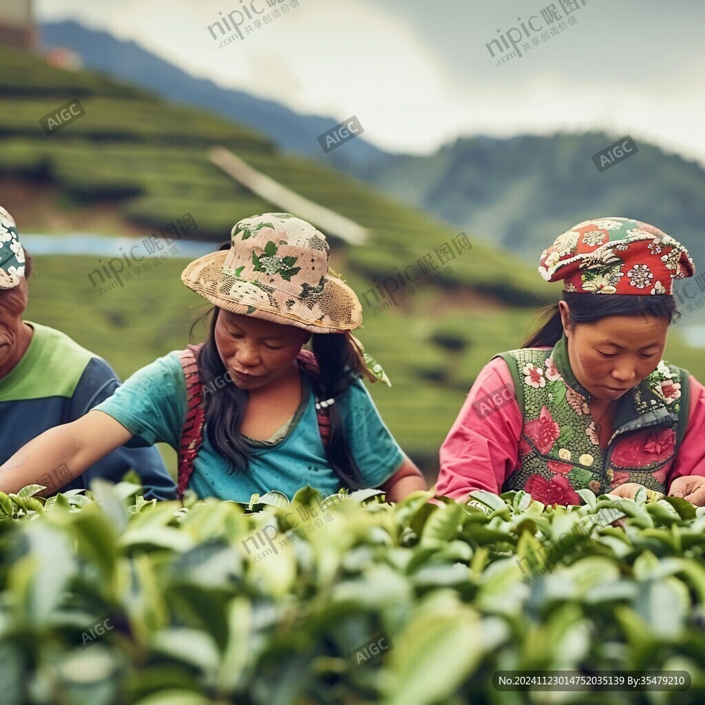 少數(shù)民族采茶
