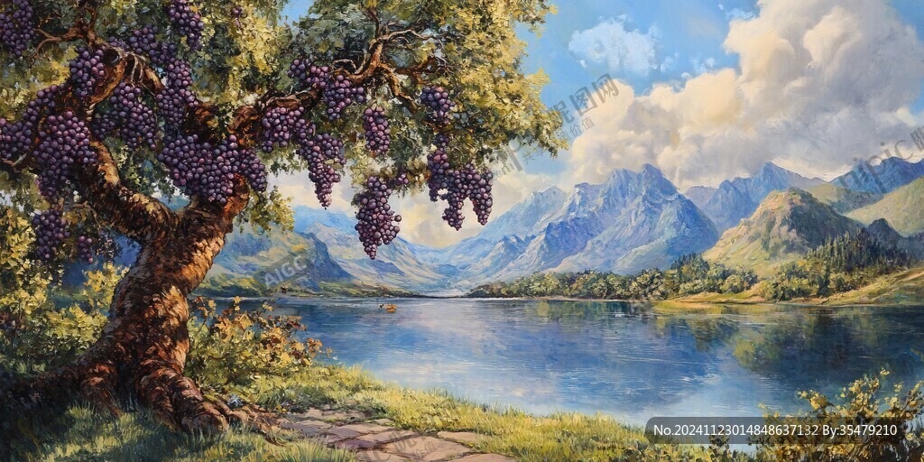 葡萄景色插畫