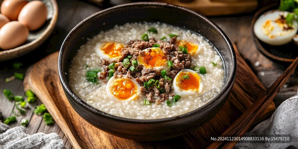 牛肉窩蛋粥