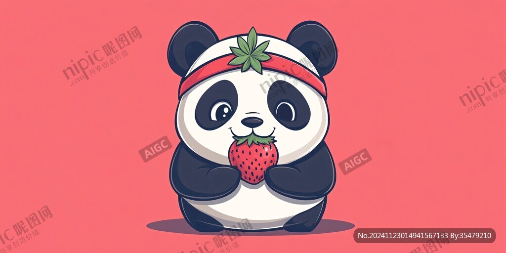 熊貓抱菠蘿圖案