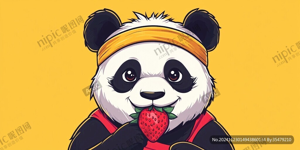 熊貓抱菠蘿圖案