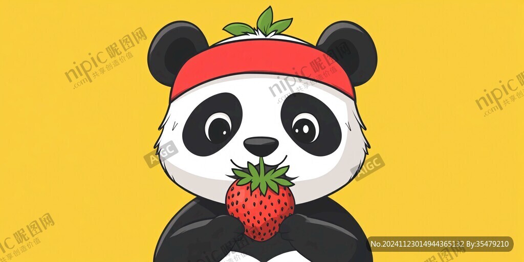 熊貓抱菠蘿圖案