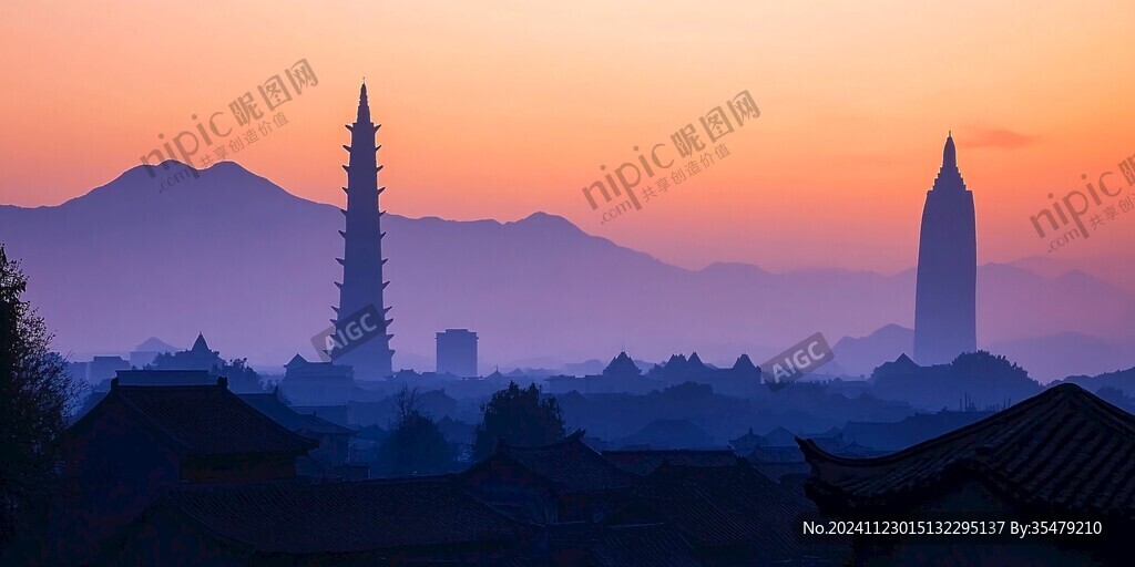 塔峰夕照