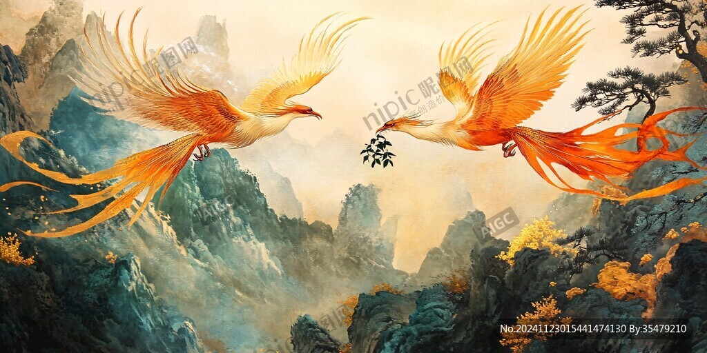 百鳥朝鳳插畫