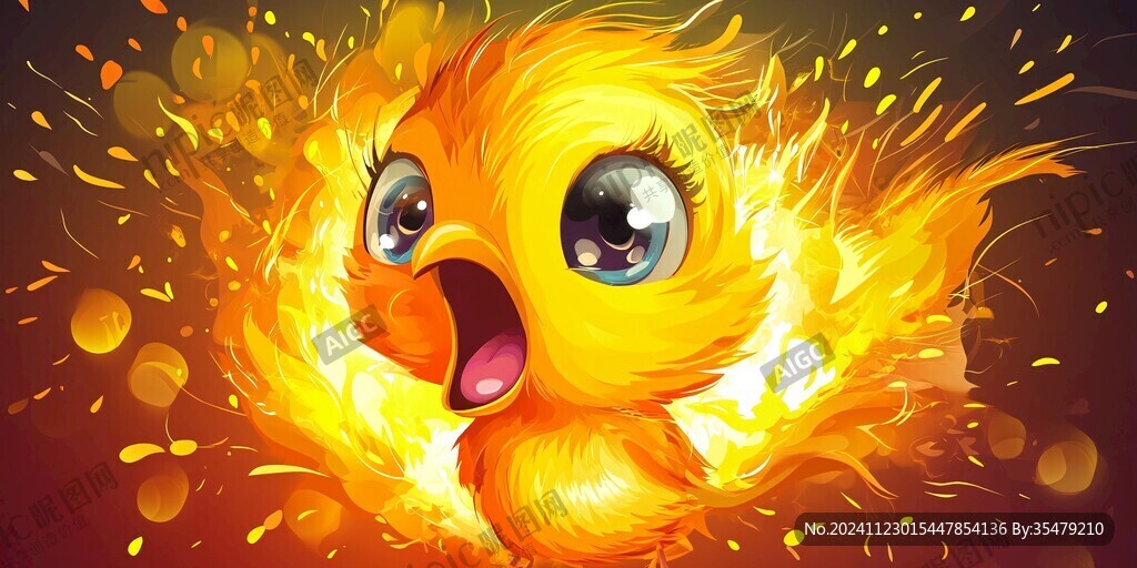 萌雞形象插畫