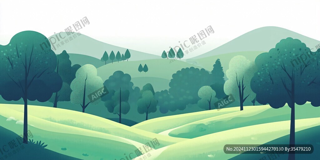 扁平風自然風景