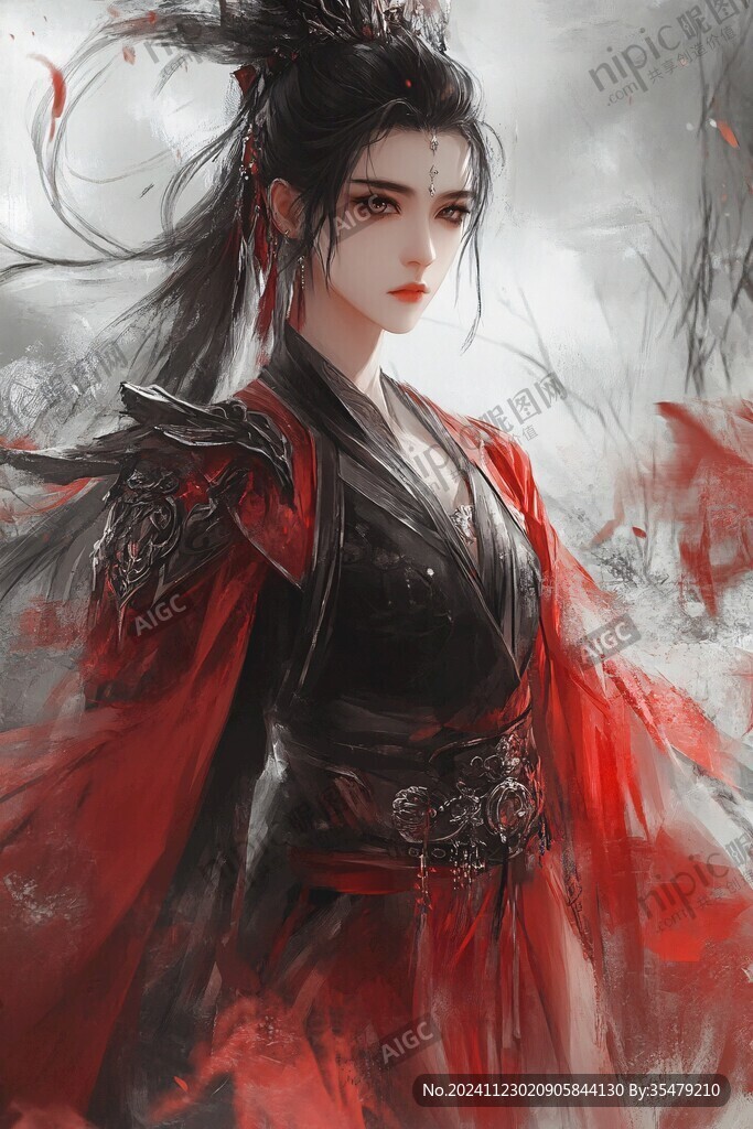 紅衣少女設(shè)計(jì)古風(fēng)