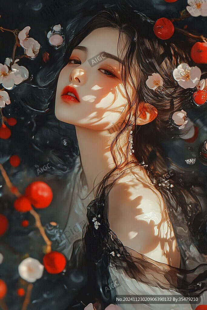 古風(fēng)美女頭像插畫(huà)封面