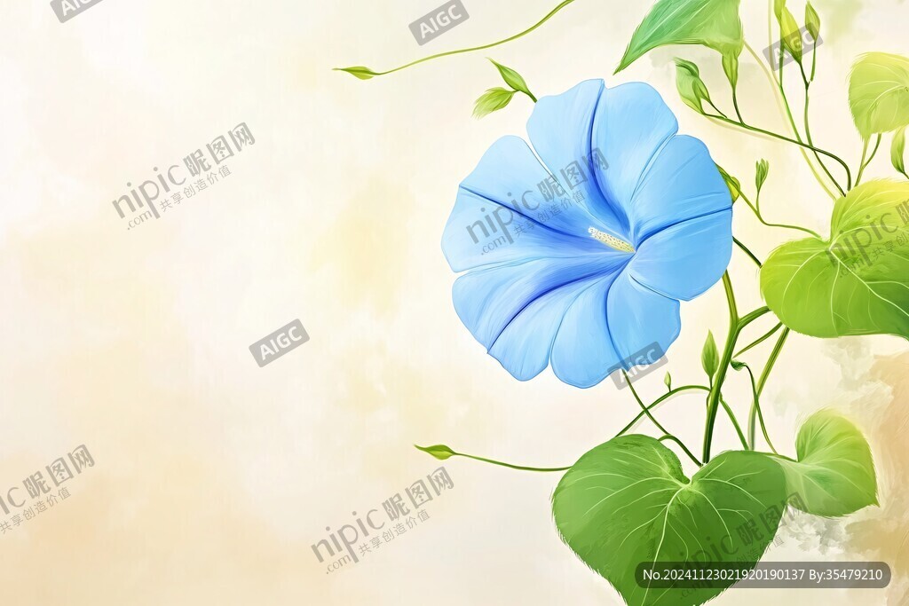 藍色牽牛花素材