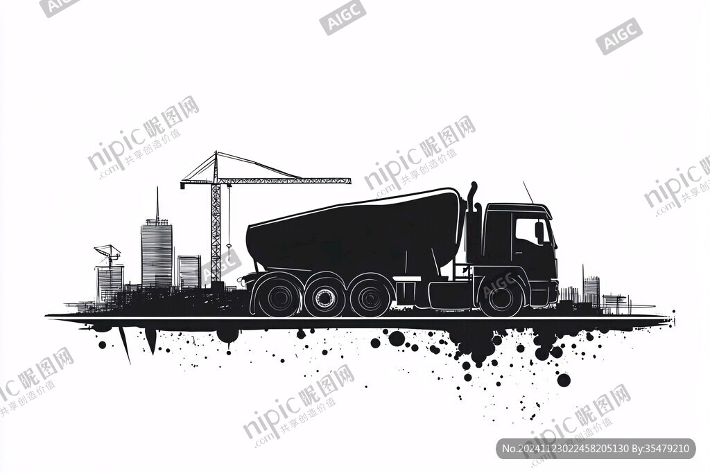 水泥攪拌車插圖