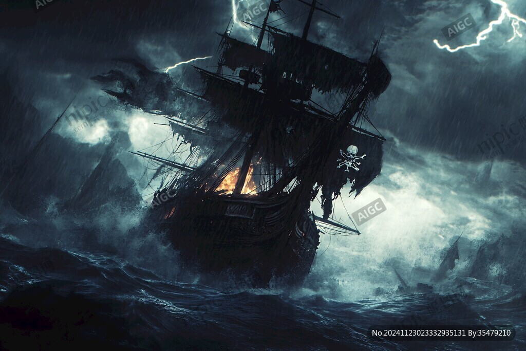 海盜船插畫