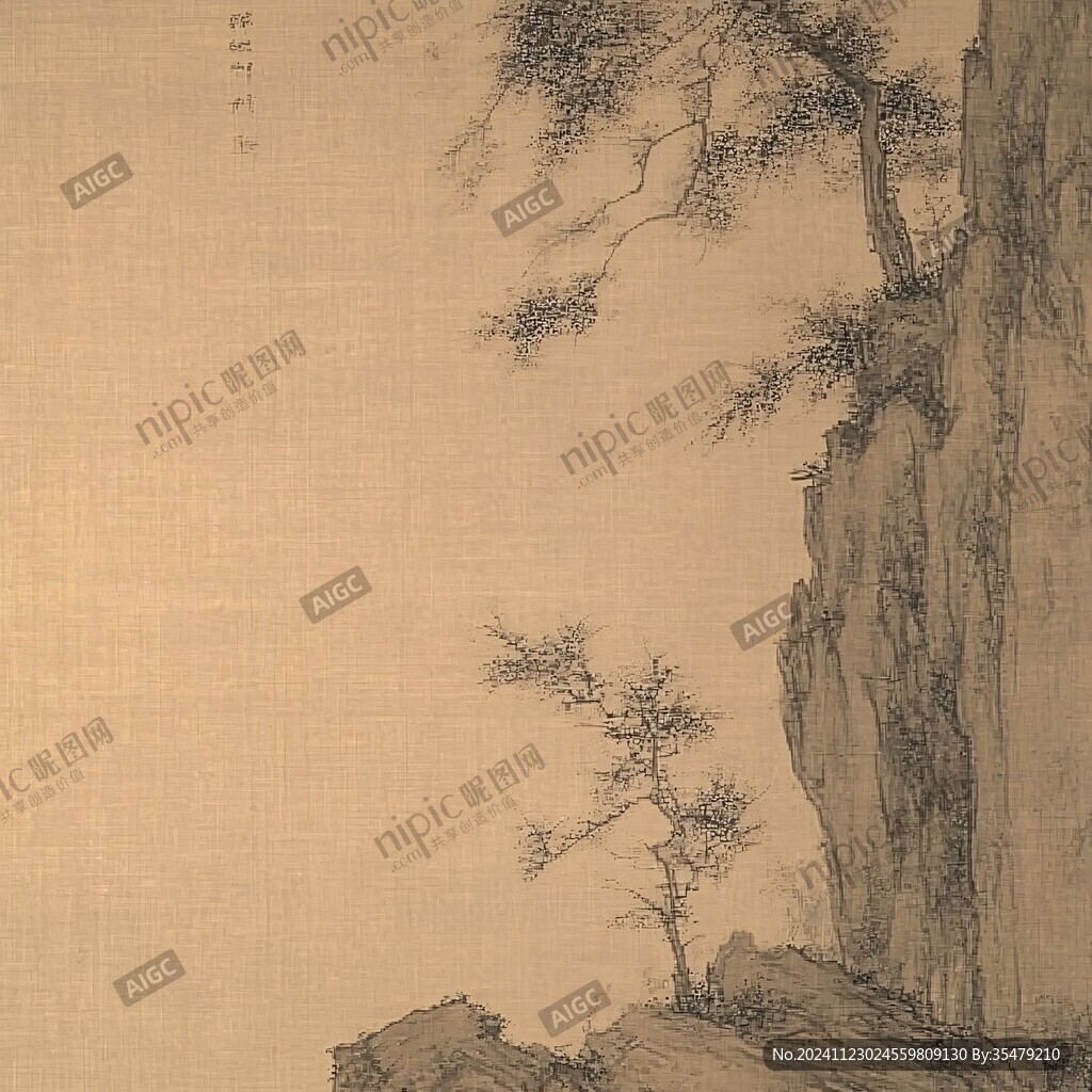 工筆山水奇松