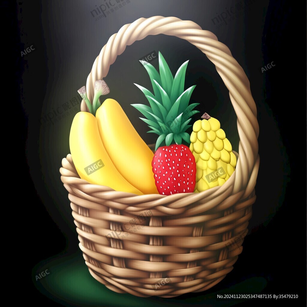 果籃水果插畫圖片