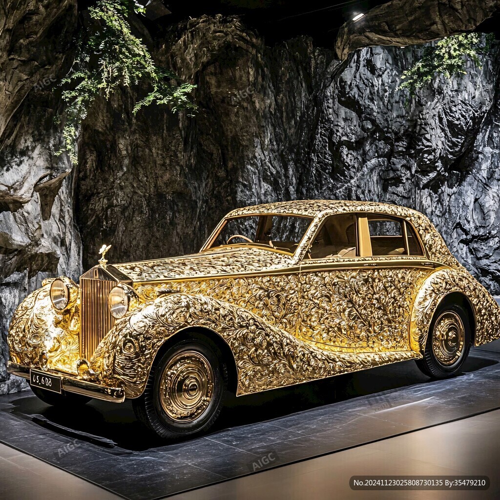 金色裝飾車