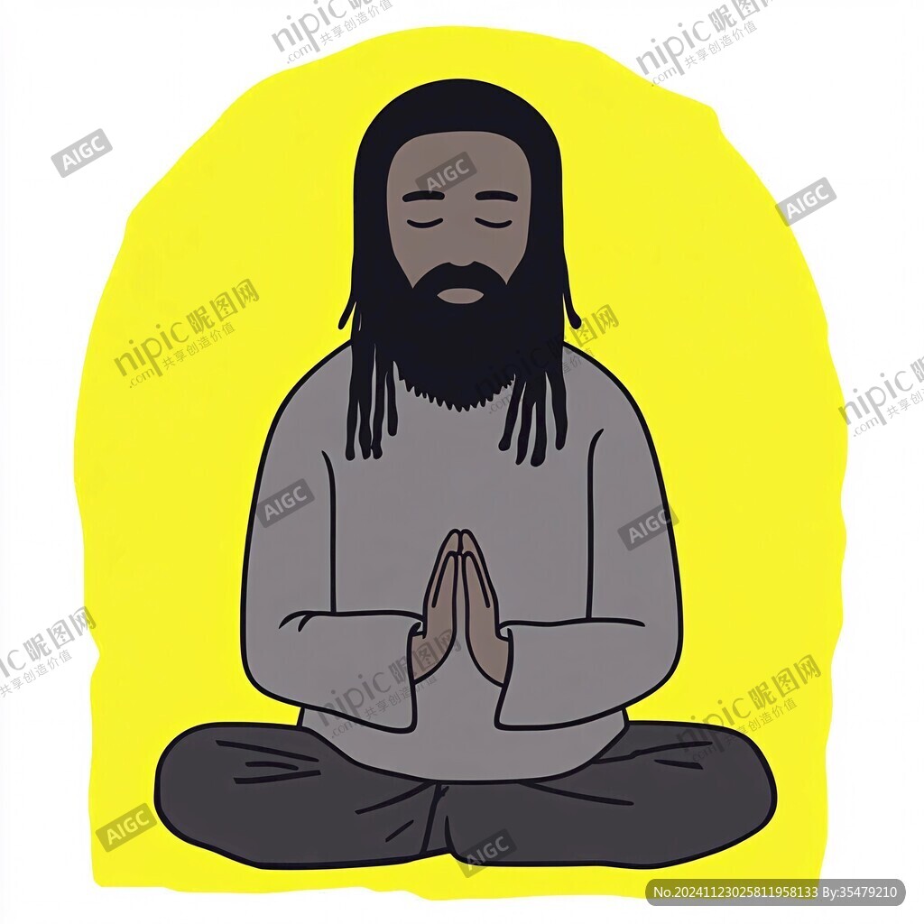 雙手盤(pán)坐的標(biāo)識(shí)