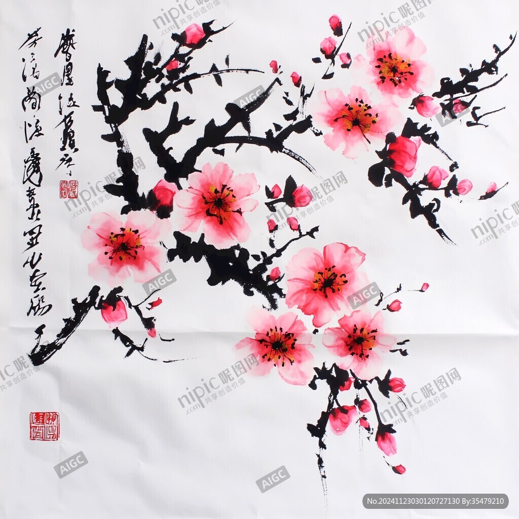 紅梅報春圖