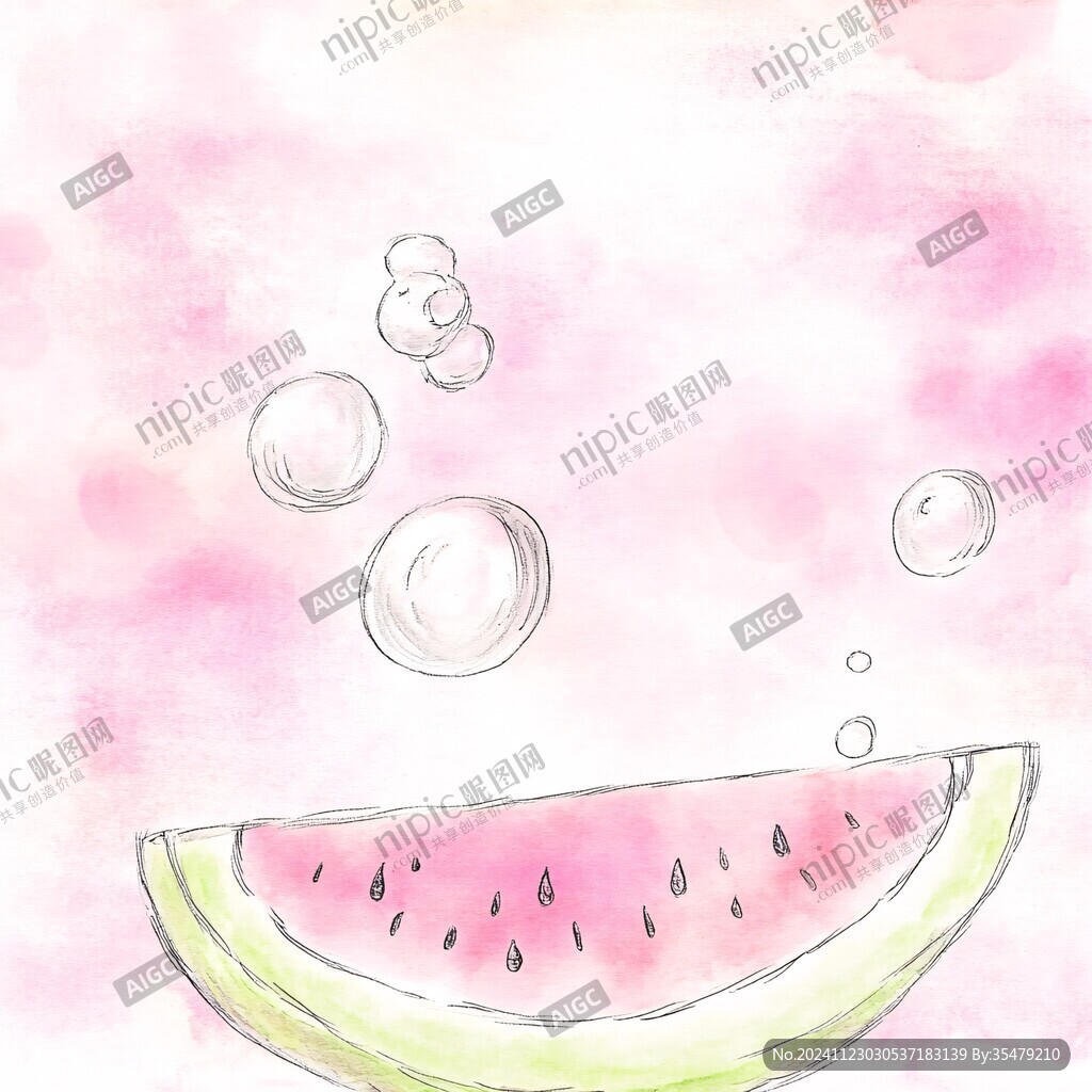 西瓜醬手繪插畫