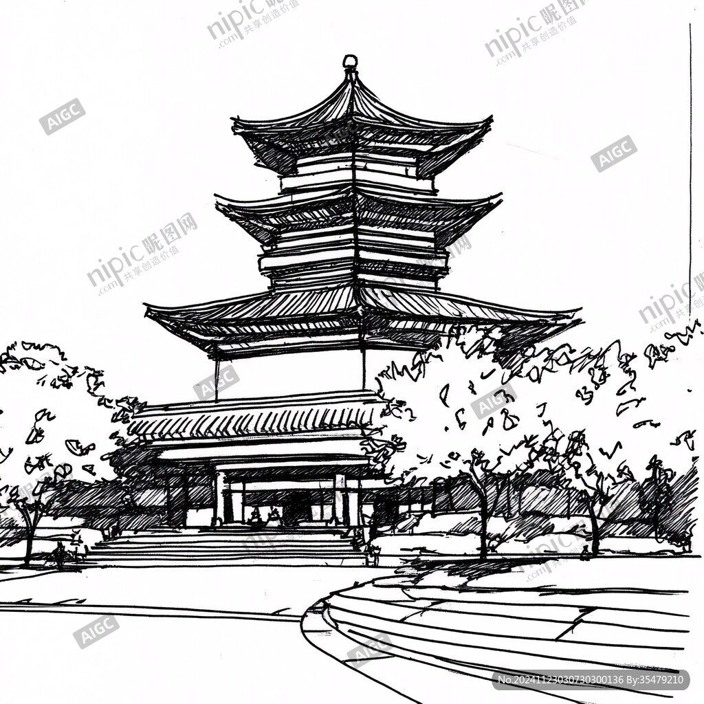 方塔園線稿